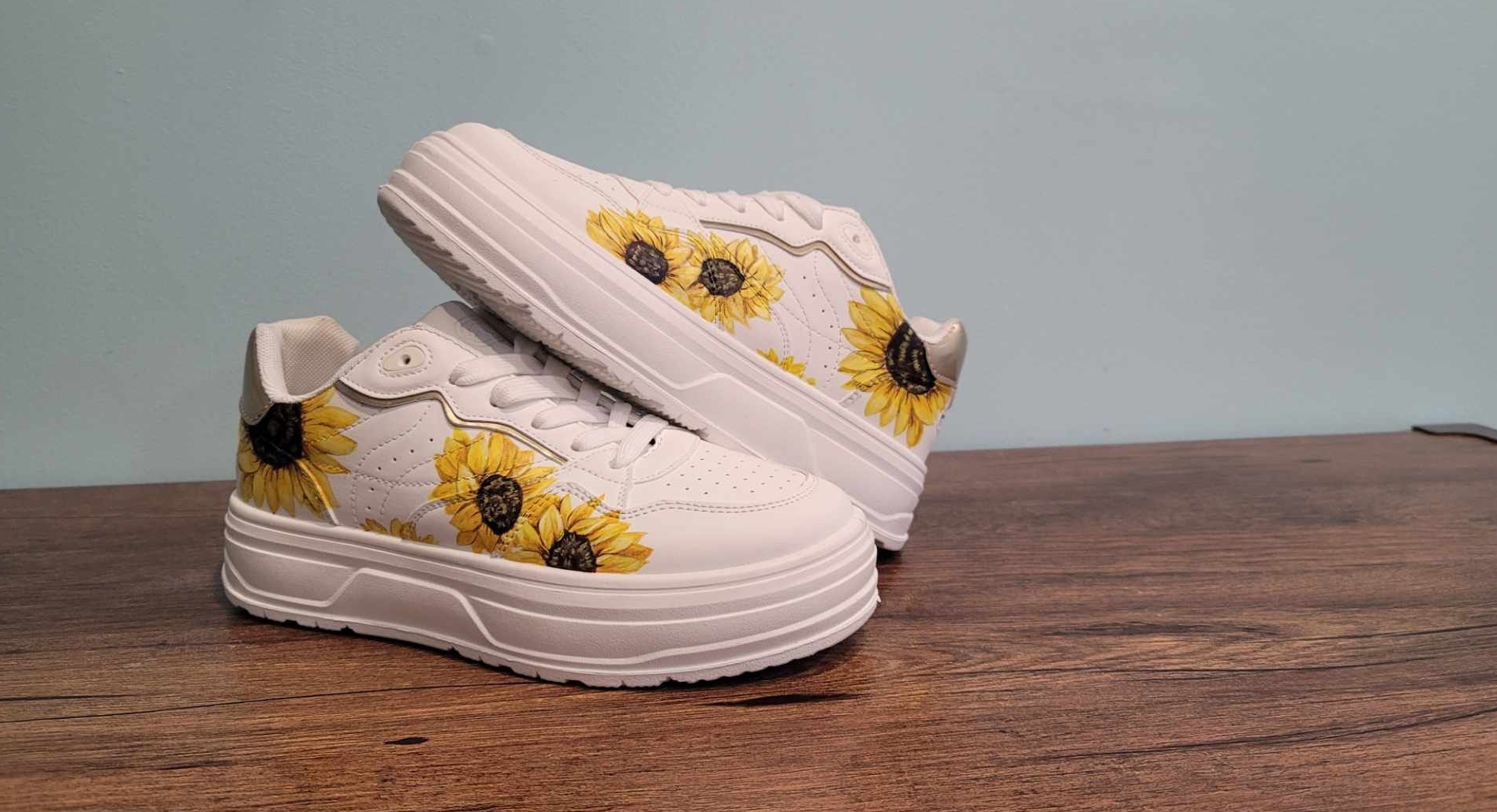 Sunflower hand-painted shoes